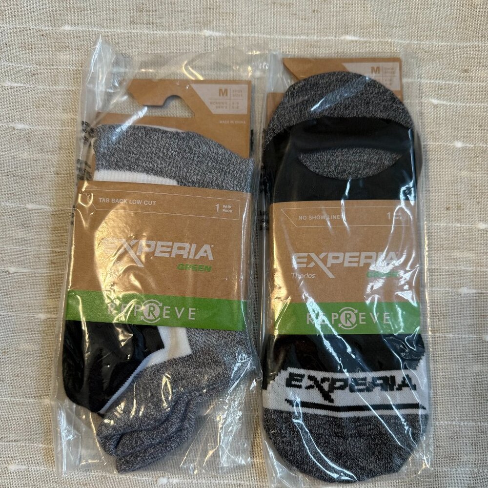 THORLOS EXPERIA REPREVE Bundle of 2  Medium No Show Low Cut Unisex Socks NEW